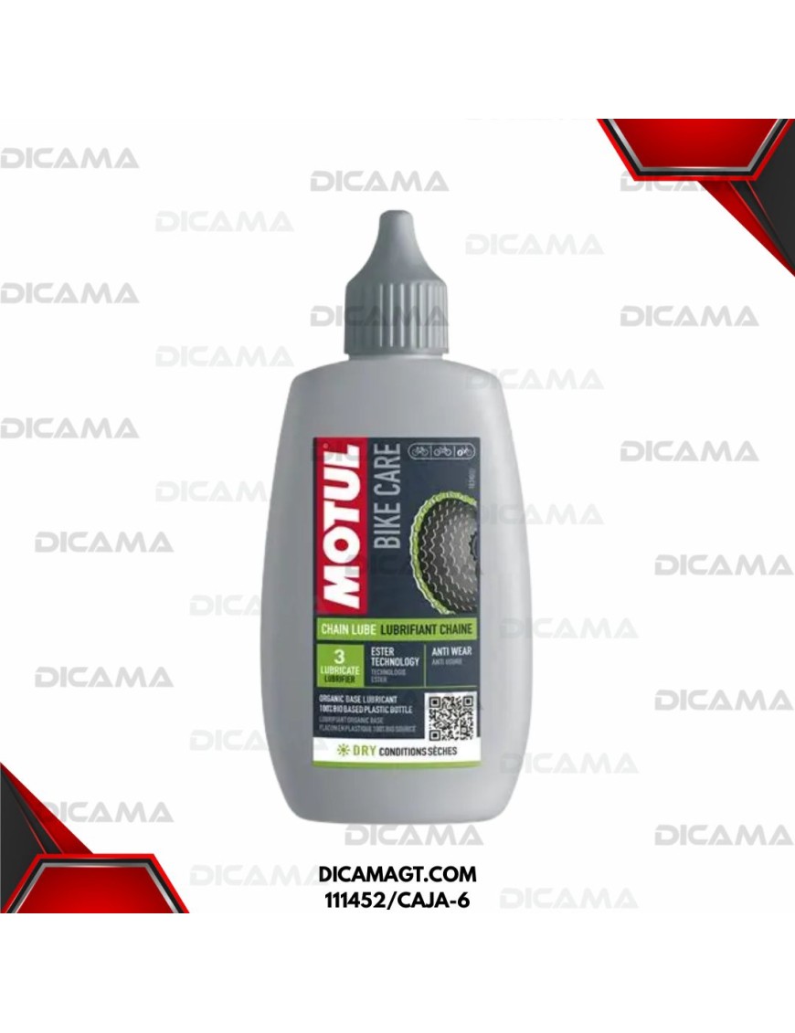 LUBRICANTE PARA CADENAS DE BICICLETA DRY(CARRETERA) MOTUL 111452/CAJA-6