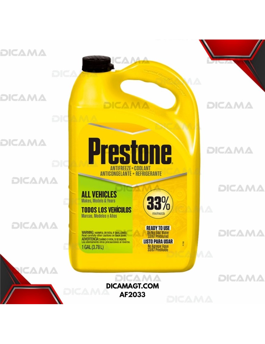 GALON REFRIGERANTE 33% MEZCLA PRECISA VEH LIVIANO PRESTONE AF2033*CAJA/6