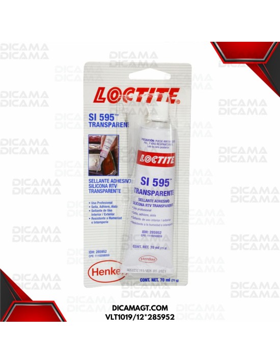 SILICON PEGAMENTO TRANSPARENTE 70 ML LOCTITE VLT1019/12*285952
