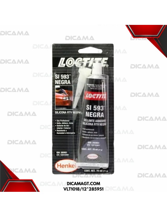 SILICON PEGAMENTO NEGRO 70 ML LOCTITE VLT1018/12*285951