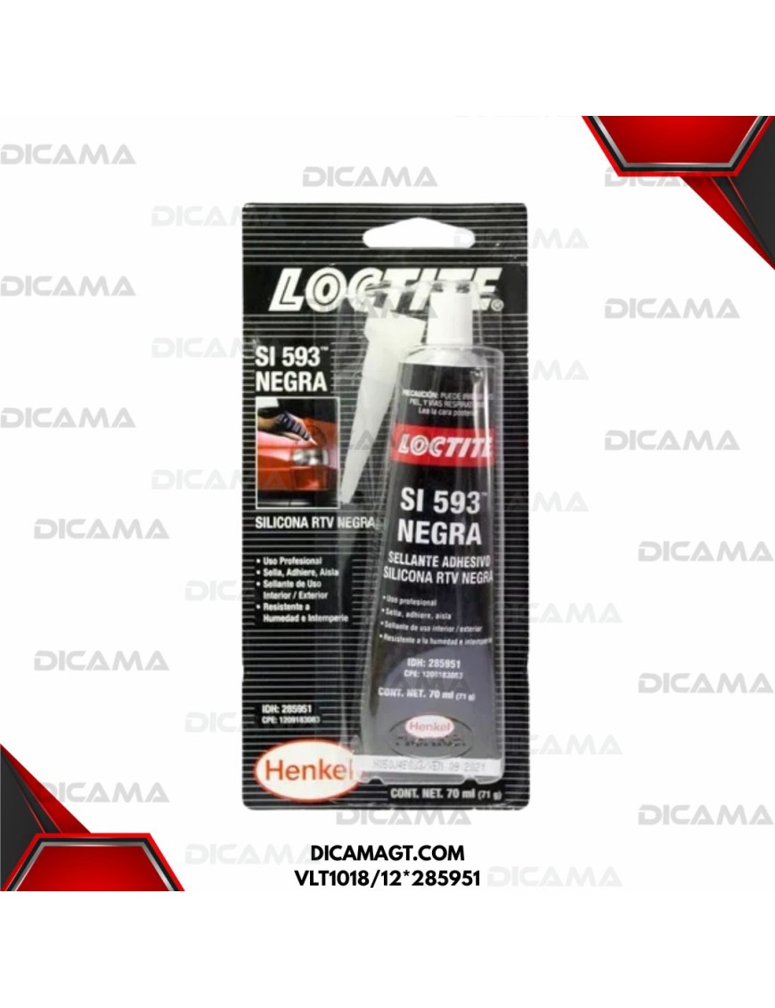 SILICON PEGAMENTO NEGRO 70 ML LOCTITE VLT1018/12*285951