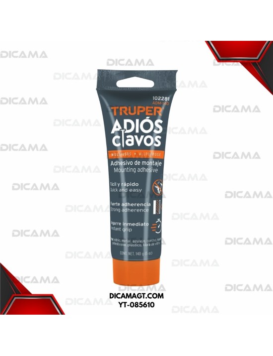 ADHESIVO DE MONTAJE ADIOS CLAVOS 140 GRS 5 ONZAS TRUPER 102281