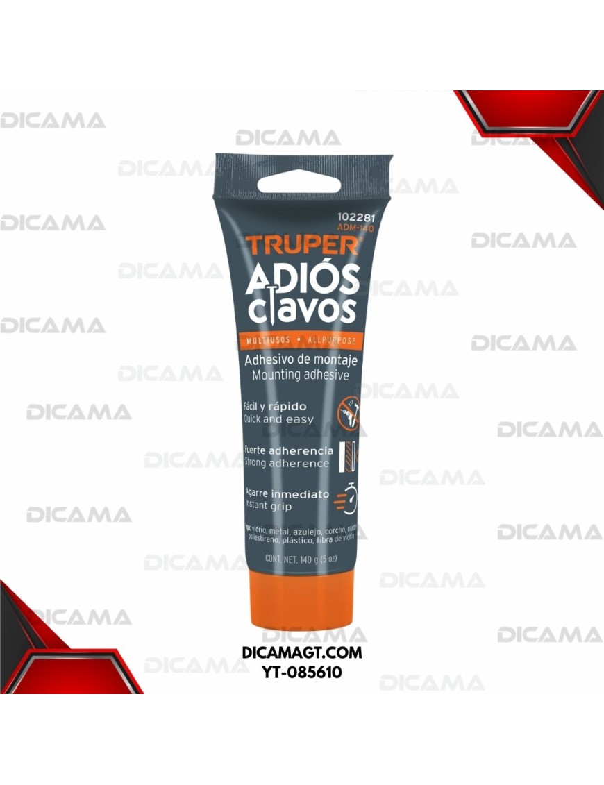ADHESIVO DE MONTAJE ADIOS CLAVOS 140 GRS 5 ONZAS TRUPER 102281