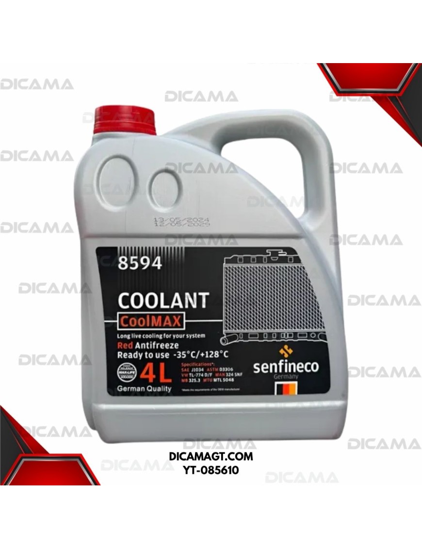 GALON REFRIGERANTE 50% RED COOLANT COOLFIT SENFINECO 8594/CAJA-4