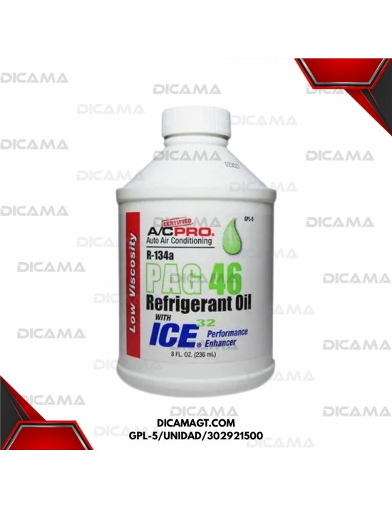A/C PRO GPL-5 R-134 ACEITE REFRIGERANTE CON ICE 32 8ONZ A/C PRO GPL-5/UNIDAD/302921500