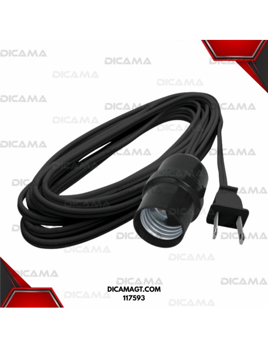 EXTENSION ELECTRICA 8 METROS NEGRA CON SOQUET AKSI 117593