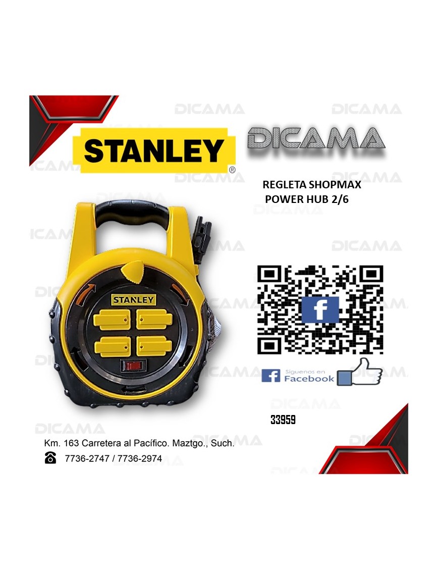REGLETA SHOPMAX POWER HUB 2/6 STANLEY 33959