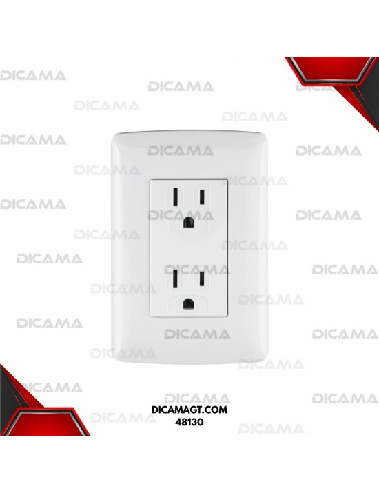 PLACAS CON CONTACTO DUPLEX  2 POLOS,BLANCO VOLTECK 48130