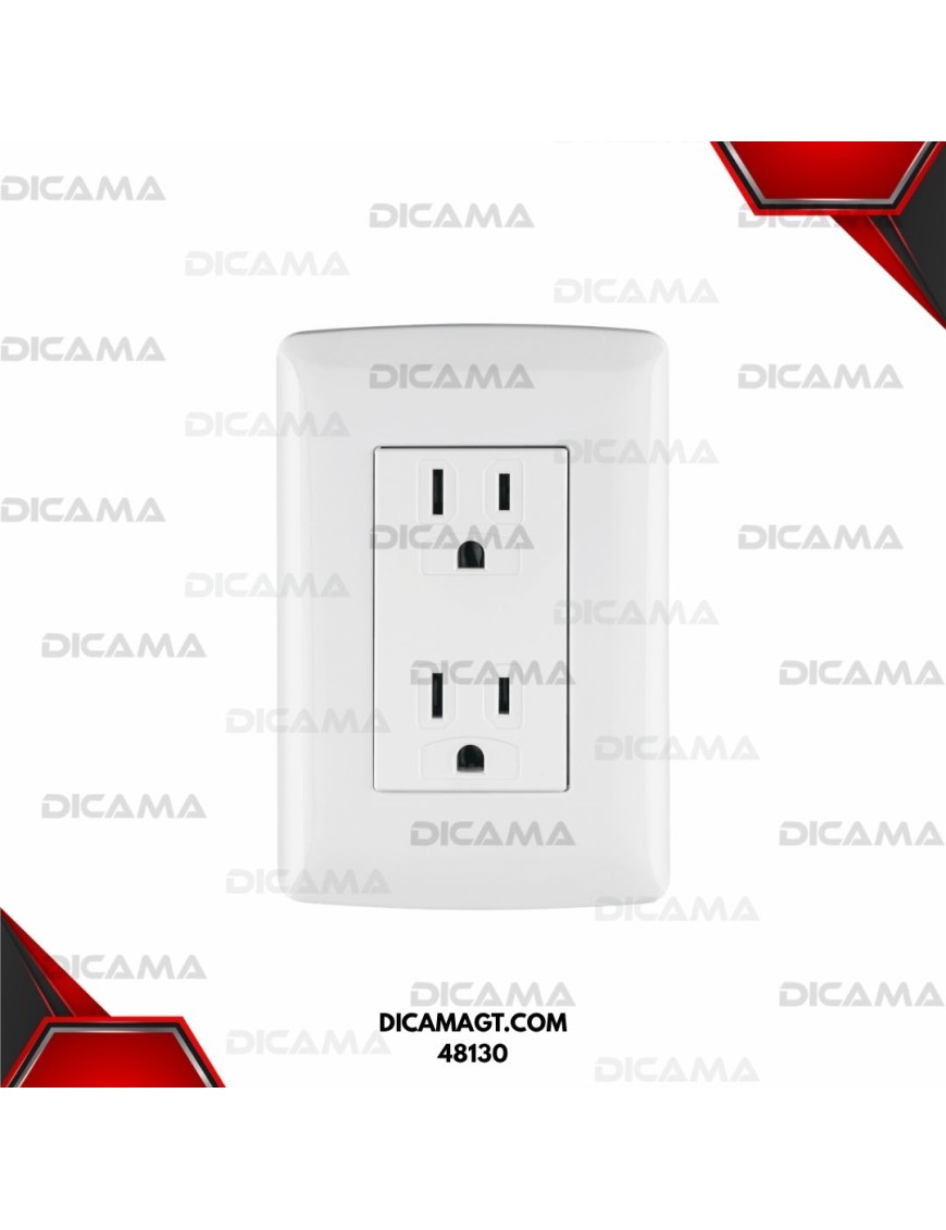 PLACAS CON CONTACTO DUPLEX  2 POLOS,BLANCO VOLTECK 48130