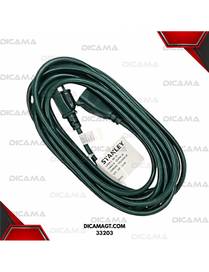 EXTENSION ELECTRICA 16/3 15 A 20 VERDE STANLEY 33203