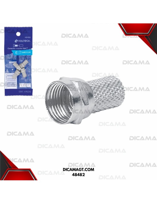 CONECTORES BOLSA (4) COAXIALES RG 6 DE ENROSCAR VOLTECK 48482