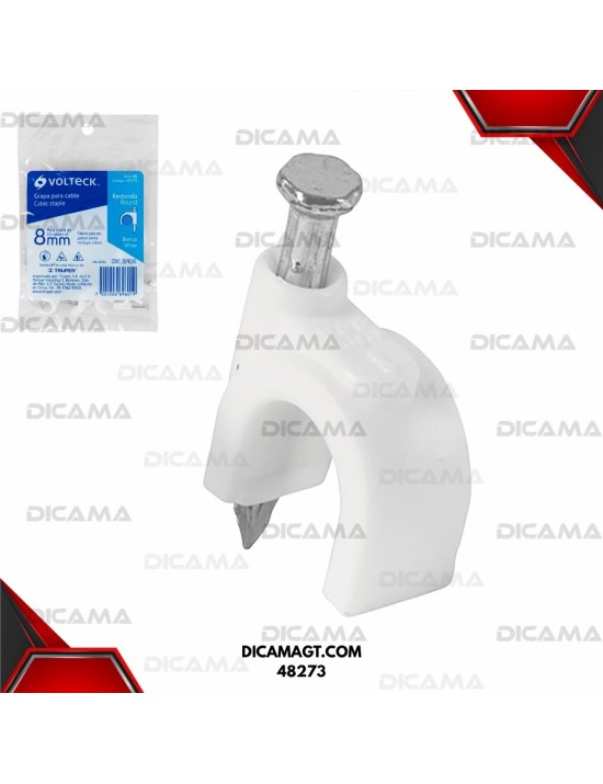 GRAPAS BLANCAS (20) DE 8 MM PARA CABLE REDONDO TRUPER 48273