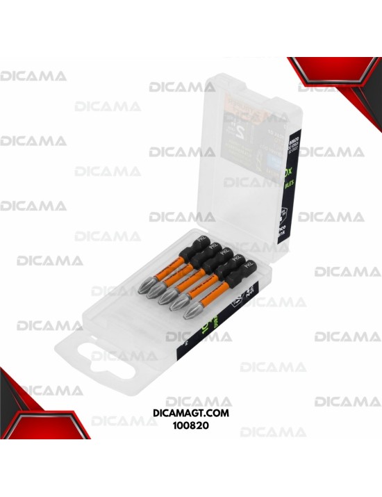 ESTUCHE CON 5 PUNTAS DE CRUZ PH2 DE IMPACTO LARGO 2 TRUPER 100820