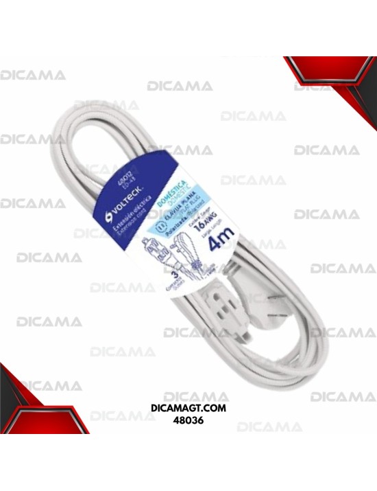 EXTENSION ELECTRICA 10 METROS DE USO DOMESTICO VOLTECK 48036
