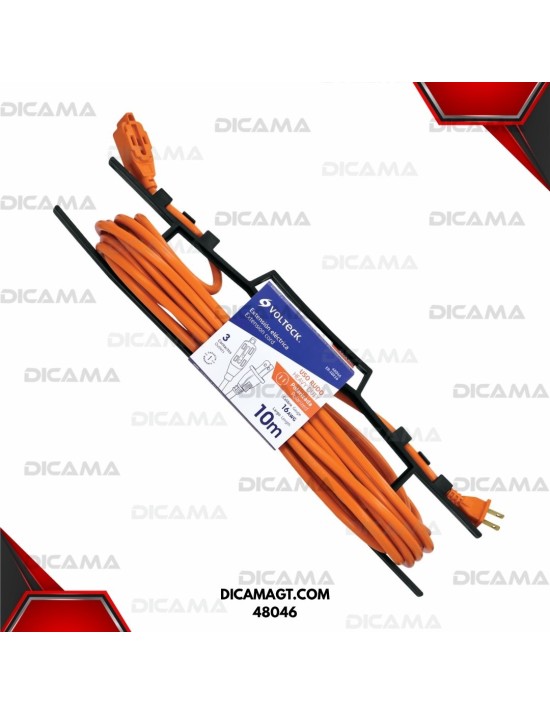 EXTENSION ELECTRICA 10 METROS DE USO RUDO 2X16 AWG VOLTECK 48046