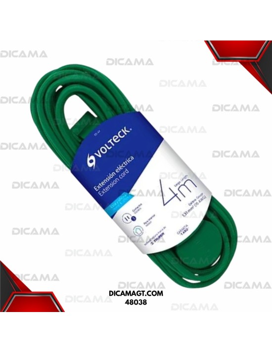 EXTENSION ELECTRICA 10 METROS VERDE VOLTECK 48038