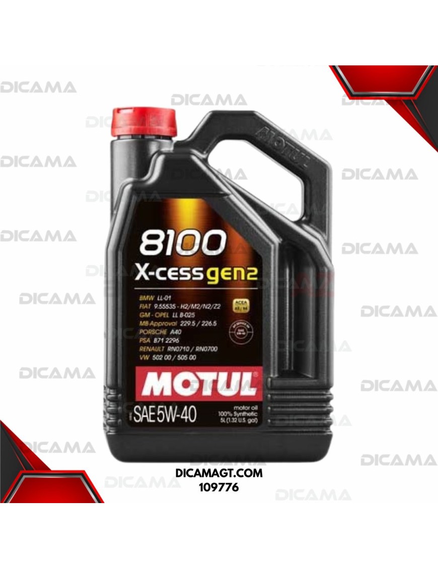ACEITE GARRAFA 5W40 8100 X-CESS GAS/DIESEL MOTUL 109776/UNIDAD