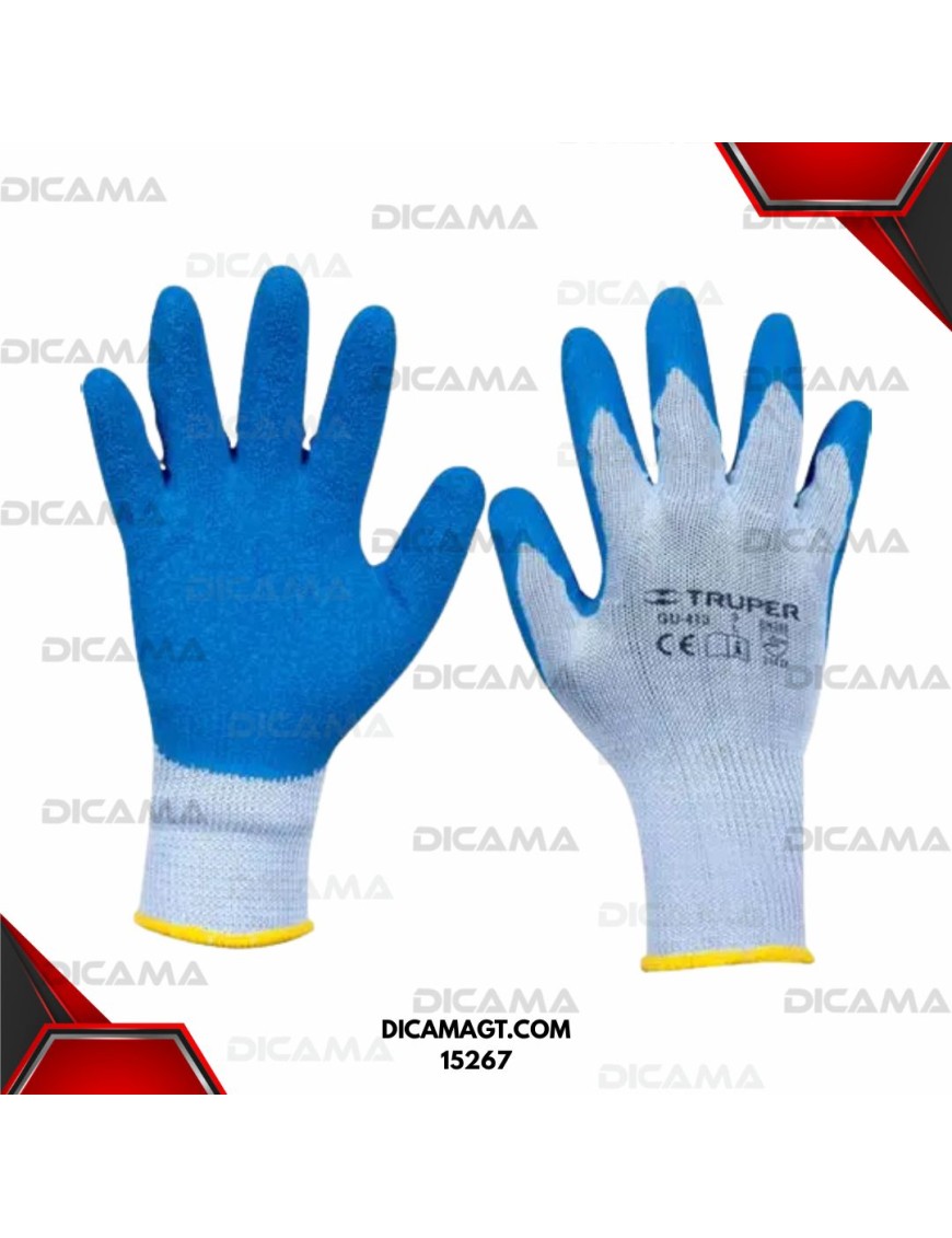 GUANTES DE POLIESTER RECUBIERTOS DE LATEX GRANDE TRUPER 15267