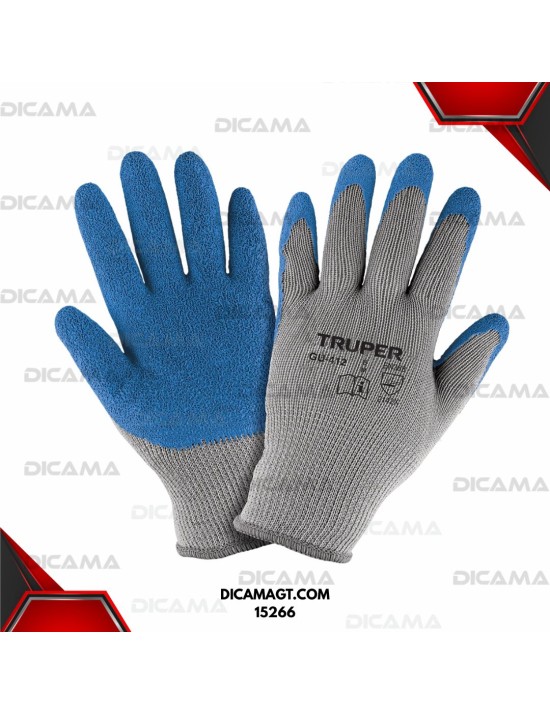 GUANTES DE POLIESTER RECUBIERTOS DE LATEX M TRUPER 15266