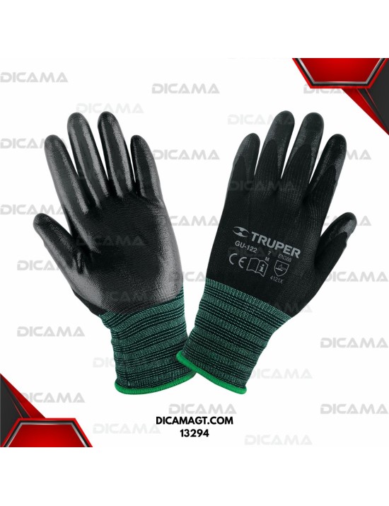 GUANTES DE NYLON RECUBIERTOS DE NITRILO, M TRUPER 13294