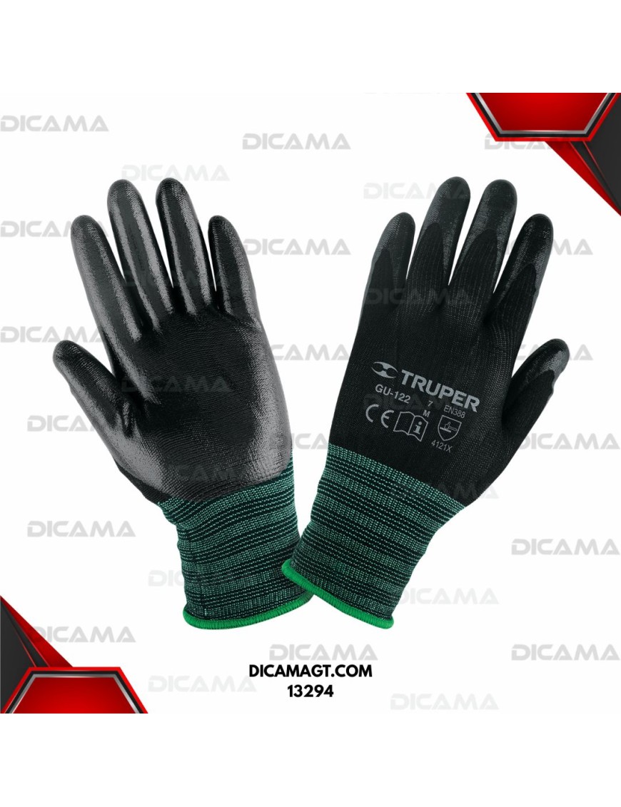 GUANTES DE NYLON RECUBIERTOS DE NITRILO, M TRUPER 13294