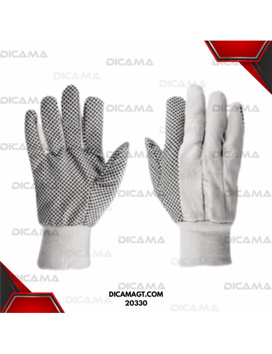GUANTES ALGODON PUNTOS PVC PRETUL 20330