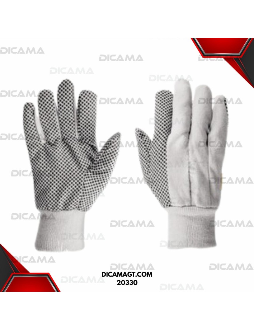 GUANTES ALGODON PUNTOS PVC PRETUL 20330