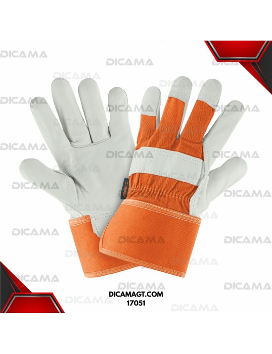 GUANTES DE PIEL DE RES Y DORSO DE LONETA TRUPER 17051