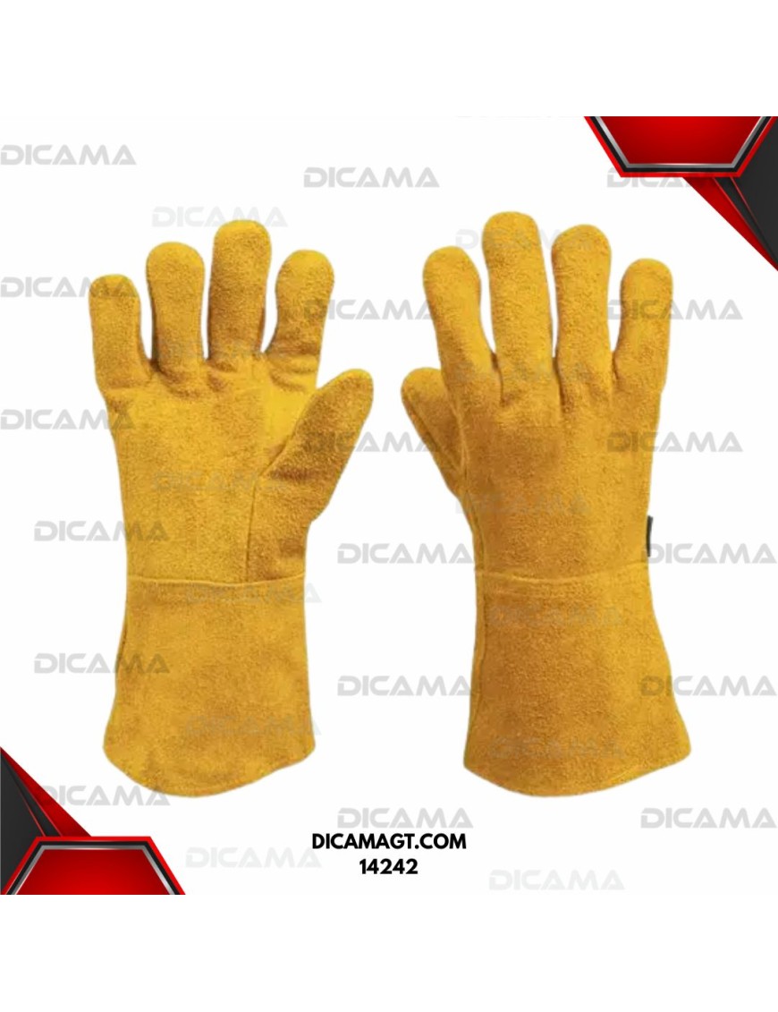 GUANTES PARA SOLDAR DE CARNAZA PALMA REFORZADA LARGOS TRUPER 14242