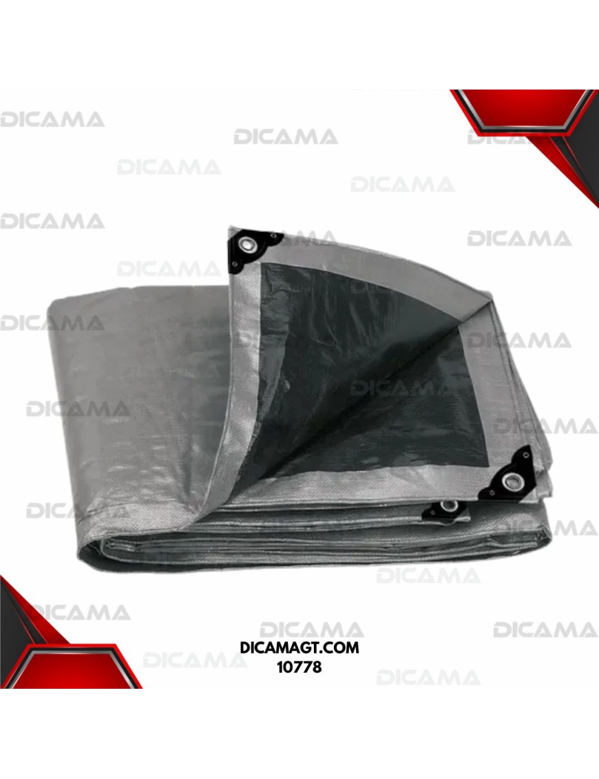 LONA 6X9 METROS GRIS REFORZADA TRUPER 10778
