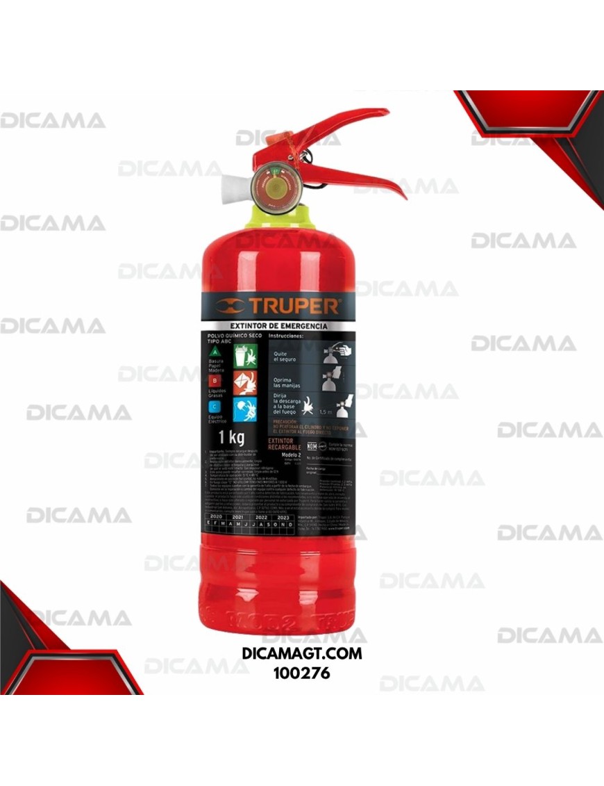 EXTINGUIDOR RECARGABLE 1 KILO ABC TIPO TRUPER 100276