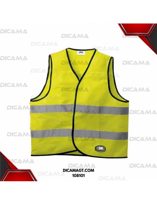 CHALECO CON CINTA DOBLE DE POLIESTER AMARILLO AKSI 108101