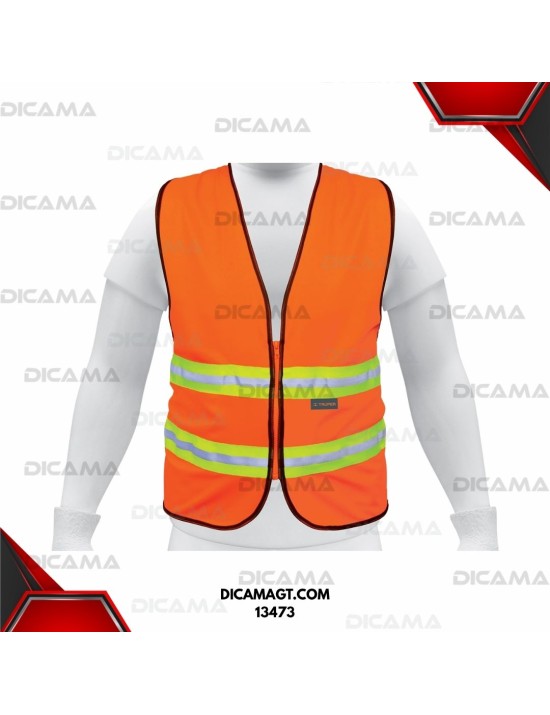 CHALECO DE SEGURIDAD NARANJA ALTA VISIBILIDAD CON CIERRE TRUPER 13473
