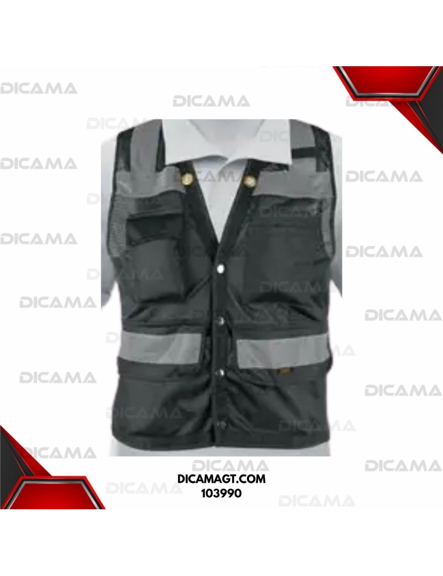 CHALECO SEGURIDAD REFORZADO NEGRO CON BOLSAS L EXPERT TRUPER 103990