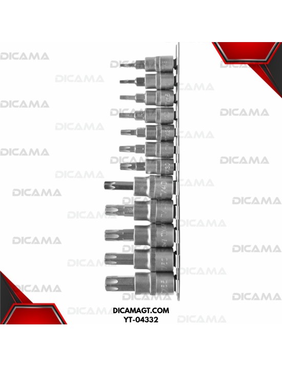 JUEGO DE COPAS TORX 12PZS T8-T55 YATO YT-04332