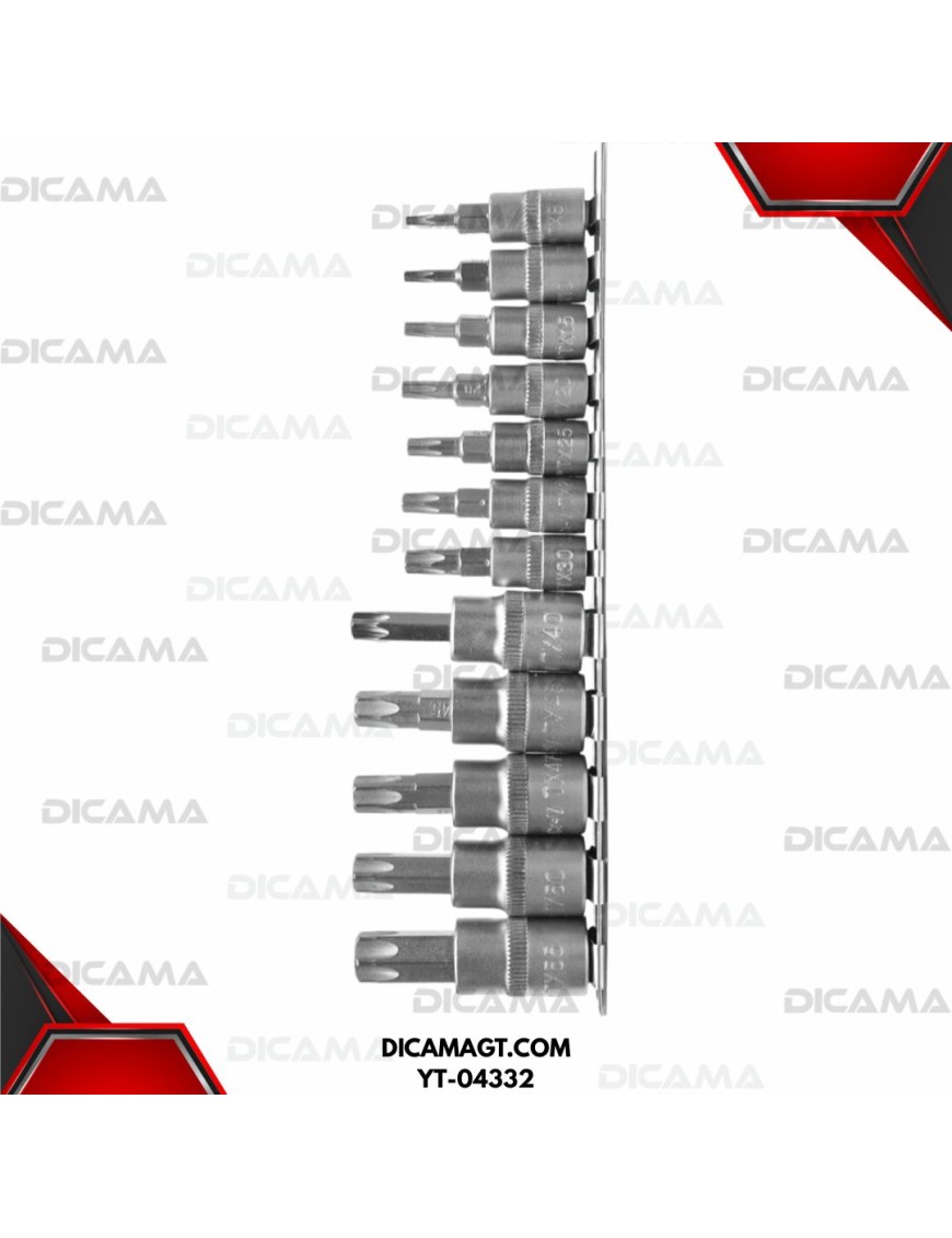 JUEGO DE COPAS TORX 12PZS T8-T55 YATO YT-04332