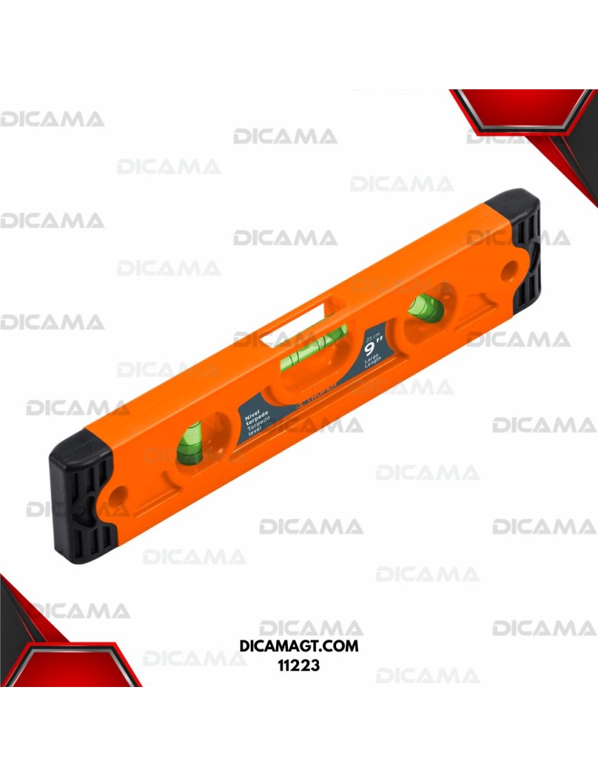 NIVEL TORPEDO 9 MAGNÉTICO CUERPO DE ABS TRUPER 11223