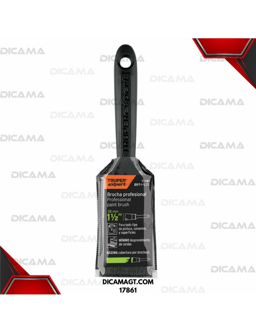 BROCHA 1-1/2 PROFESIONAL DE MANGO DE PLÁSTICO EXPERT TRUPER 17861