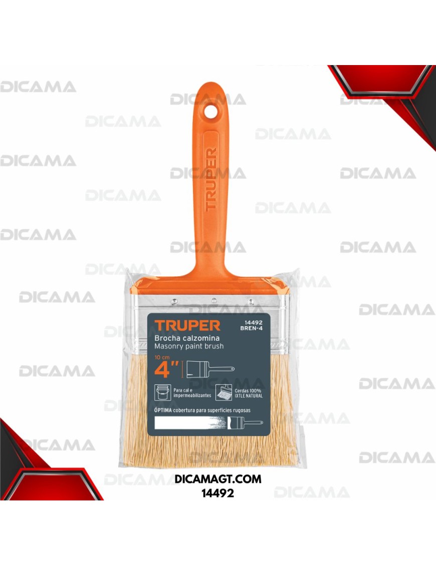 BROCHA 4 PARA ENCALAR MANGO PLASTICO TRUPER 14492