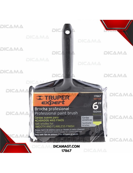BROCHA PROFESIONAL DE 6 MANGO DE PLASTICO EXPERT TRUPER 17867