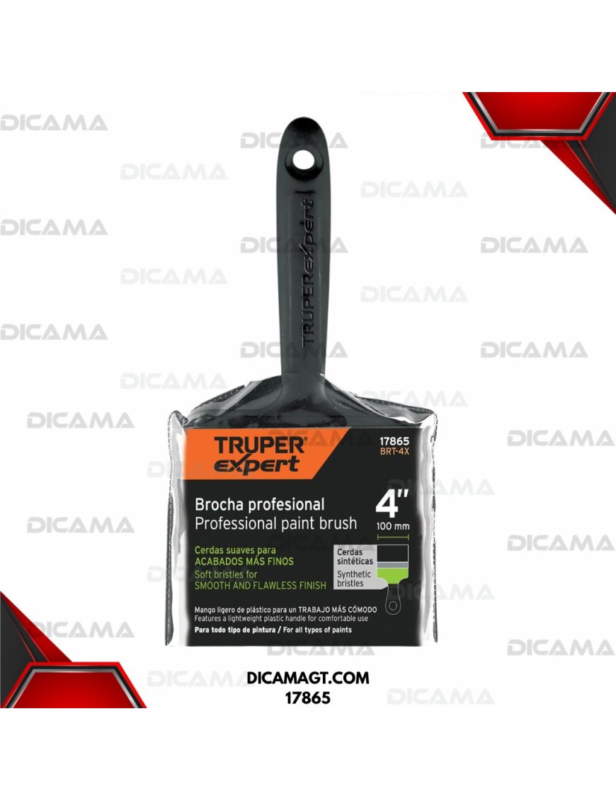 BROCHA PROFESIONAL DE 4 MANGO DE PLASTICO EXPERT TRUPER 17865