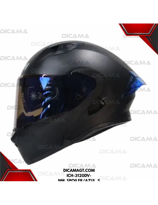 CASCO MOTORISTA S NEGRO SPOILER AZUL ICH ICH-3120DV-NM_SPOILER/AZUL_S