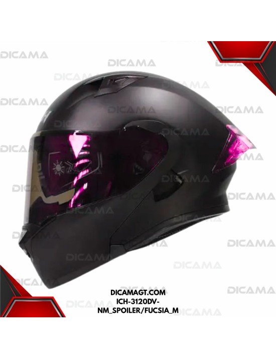 CASCO MOTORISTA M NEGRO SPOILER FUSCIA ICH ICH-3120DV-NM_SPOILER/FUCSIA_M