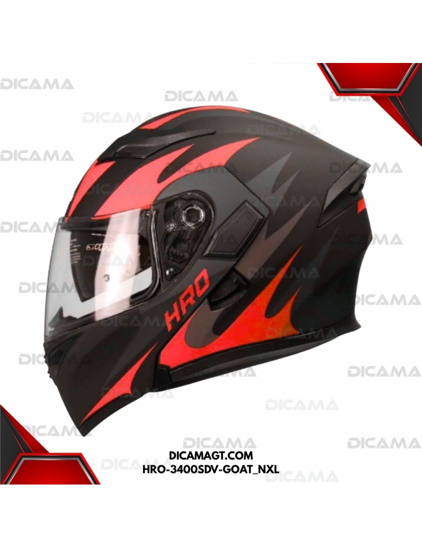 CASCO MOTORISTA XL NEGRO M/ROJO GOAT HRO HRO-3400SDV-GOAT_NXL