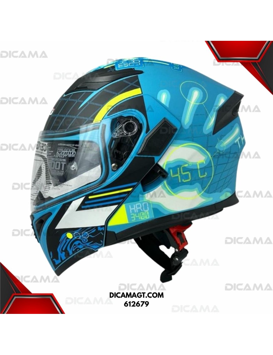 CASCO MOTORISTA XL THERMAL AZUL TURQUEZA/NEGO HRO HRO-3400SDV-THERMA-XL