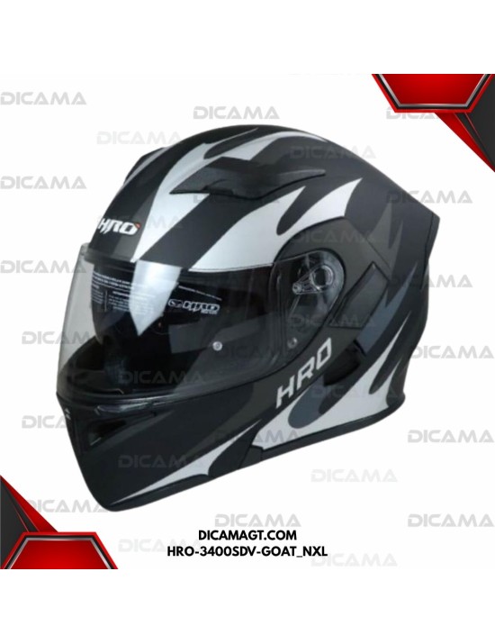 CASCO MOTORISTA XL NEGRO M/GRIS GOAT HRO HRO-3400SDV-GOAT_NXL