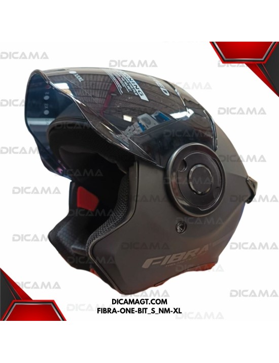 CASCO MOTORISTA ABIERTO XL ONE BIT NEGRO MATE FIBRA FIBRA-ONE-BIT_S_NM-XL