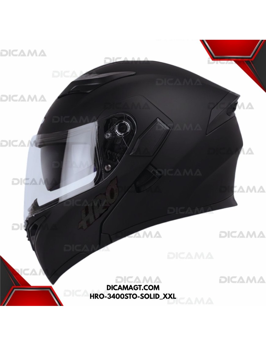CASCO MOTORISTA XXL NEGRO STOP SOLID LED HRO HRO-3400STO-SOLID_XXL