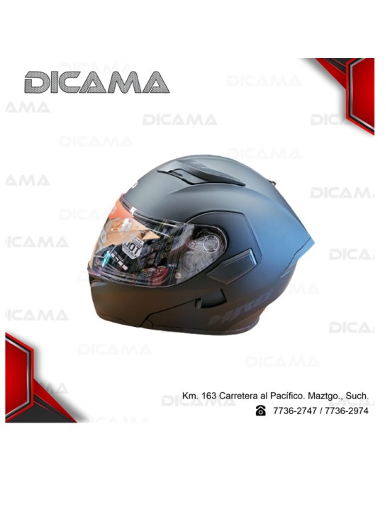 CASCO MOTORISTA M NEGRO MATE LISO HRO HRO-3400SDV-SOLID_M