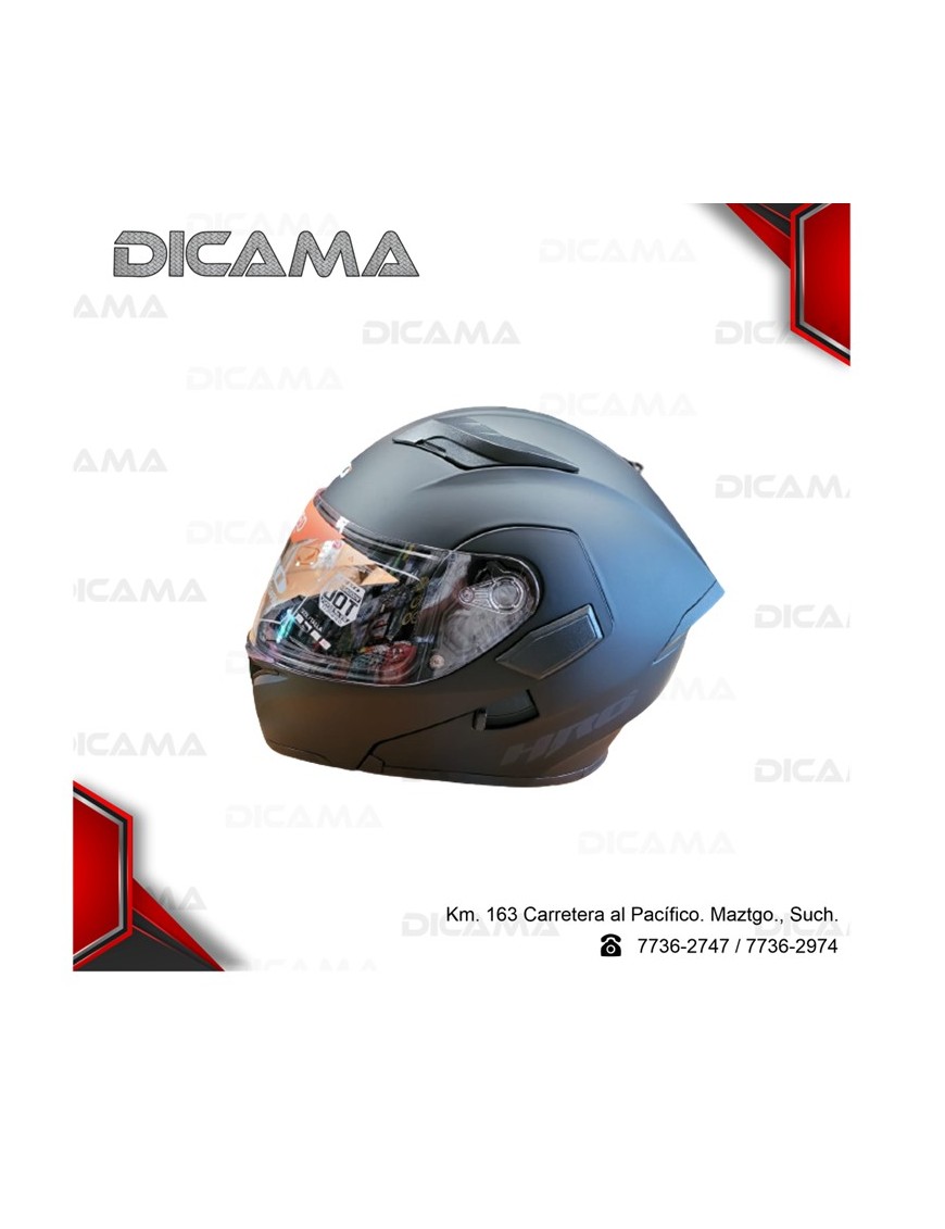 CASCO MOTORISTA M NEGRO MATE LISO HRO HRO-3400SDV-SOLID_M